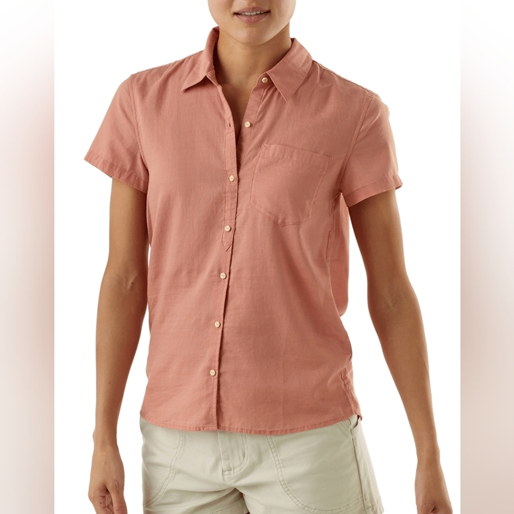 Patagonia NWT Lightweight A/C White Organic Cotton Button Short Sleeve Shirt M